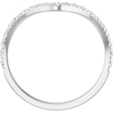Platinum Round Natural Diamond Accented Contour Band – 1.3-2mm Stones - view 2
