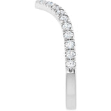 Platinum Round Natural Diamond Accented Contour Band – 1.3-2mm Stones - view 4