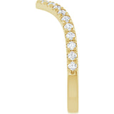 14K Gold Round Lab-Grown Diamond Accented Contour Band – 1.3-2mm Stones - Yellow Gold - view 4