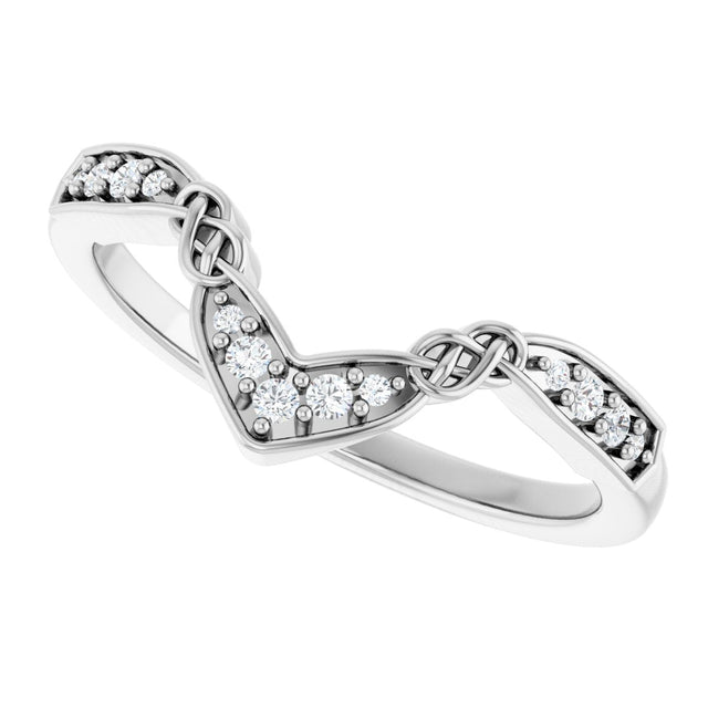 Platinum Round Natural Diamond Celtic-Inspired Contour Band - view 5