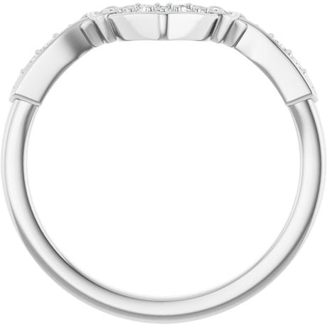 Platinum Round Natural Diamond Celtic-Inspired Contour Band - view 2