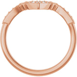 14K Gold Round Natural Diamond Celtic-Inspired Contour Band - Rose Gold - view 2