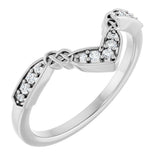 Platinum Round Natural Diamond Celtic-Inspired Contour Band