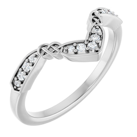 Platinum Round Natural Diamond Celtic-Inspired Contour Band