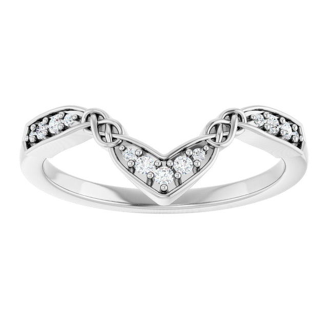 Platinum Round Natural Diamond Celtic-Inspired Contour Band - view 3