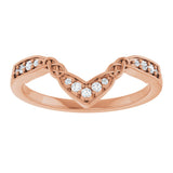 14K Gold Round Natural Diamond Celtic-Inspired Contour Band - Rose Gold - view 3