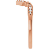 14K Gold Round Natural Diamond Celtic-Inspired Contour Band - Rose Gold - view 4