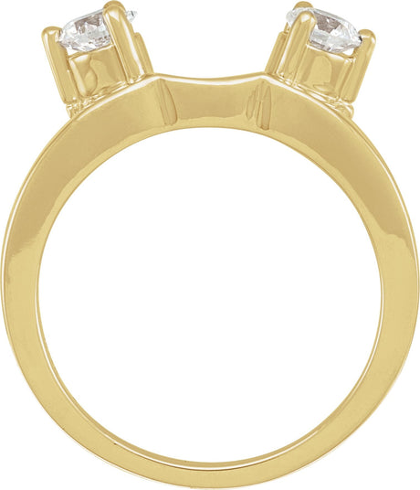 14K Gold Round Natural Diamond Wrap-Style Ring Enhancer III - view 2