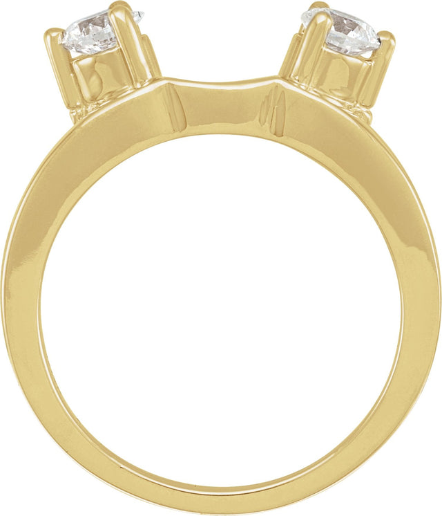 14K Gold Round Natural Diamond Wrap-Style Ring Enhancer III - view 2