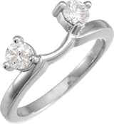 14K Gold Round Natural Diamond Wrap-Style Ring Enhancer – 3-3.9mm Stones - White Gold
