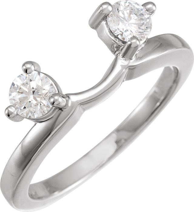 Platinum Round Natural Diamond Wrap-Style Ring Enhancer – 3.9mm Stones