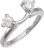 Platinum Round Natural Diamond Wrap-Style Ring Enhancer – 3.9mm Stones