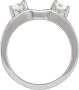 Platinum Round Natural Diamond Wrap-Style Ring Enhancer – 3.9mm Stones - view 2