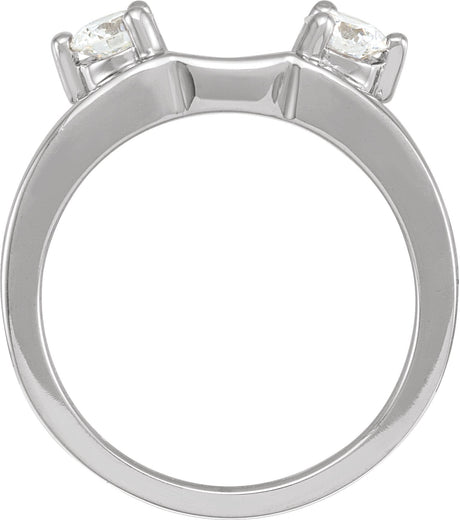 Platinum Round Natural Diamond Wrap-Style Ring Enhancer – 3.9mm Stones - view 2