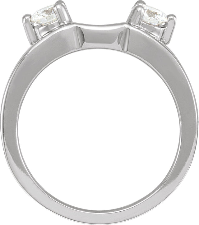 Platinum Round Natural Diamond Wrap-Style Ring Enhancer – 3.9mm Stones - view 2