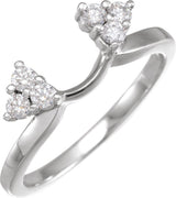 14K Gold Round Natural Diamond Wrap-Style Ring Enhancer – 2.2mm Stones - White Gold