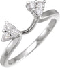 14K Gold Round Natural Diamond Wrap-Style Ring Enhancer – 2.2mm Stones - White Gold