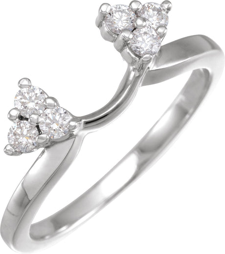 Platinum Round Natural Diamond Wrap-Style Ring Enhancer – 2.8mm Stones