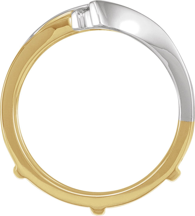 14K Gold Round Natural Diamond Ring Guard – 1/4 CTW - Two-Tone - view 2