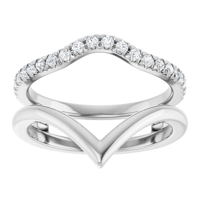 Platinum Round Natural Diamond Accented Ring Guard – 1.5mm Stones - view 3