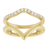 14K Gold Round Natural Diamond Accented Ring Guard – 1.5mm Stones - Yellow Gold - view 3