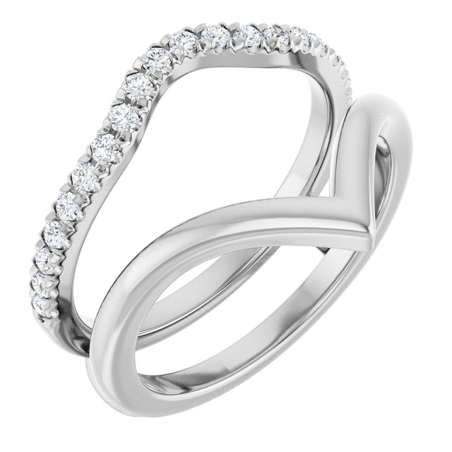 Platinum Round Lab-Grown Diamond Accented Ring Guard – 1.5mm Stones