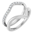 Platinum Round Natural Diamond Accented Ring Guard – 1.5mm Stones