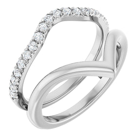 Platinum Round Natural Diamond Accented Ring Guard – 1.5mm Stones