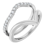 14K Gold Round Lab-Grown Diamond Accented Ring Guard – 1.5mm Stones - White Gold