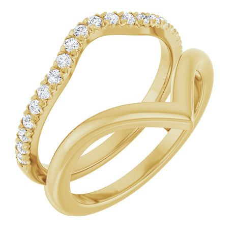 14K Gold Round Lab-Grown Diamond Accented Ring Guard – 1.5mm Stones - Yellow Gold
