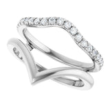 Platinum Round Natural Diamond Accented Ring Guard – 1.5mm Stones - view 5