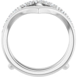 Platinum Round Natural Diamond Accented Ring Guard – 1.5mm Stones - view 2