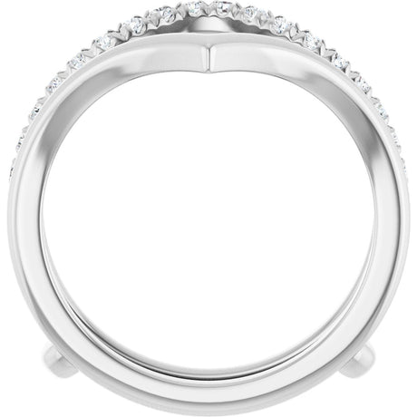 Platinum Round Natural Diamond Accented Ring Guard – 1.5mm Stones - view 2