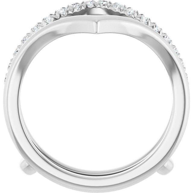 Platinum Round Natural Diamond Accented Ring Guard – 1.5mm Stones - view 2