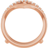 14K Gold Round Natural Diamond Accented Ring Guard – 1.5mm Stones - Rose Gold - view 2