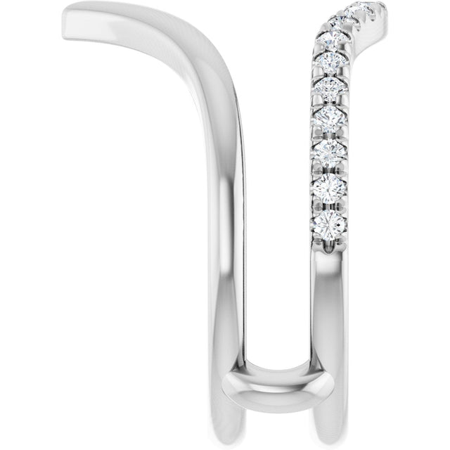 Platinum Round Natural Diamond Accented Ring Guard – 1.5mm Stones - view 4