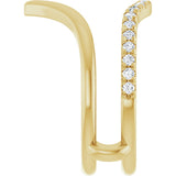 14K Gold Round Natural Diamond Accented Ring Guard – 1.5mm Stones - Yellow Gold - view 4