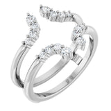 14K Gold Round Lab-Grown Diamond Accented Ring Guard – 2mm Stones - White Gold