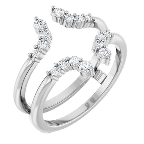 Platinum Round Lab-Grown Diamond Accented Ring Guard