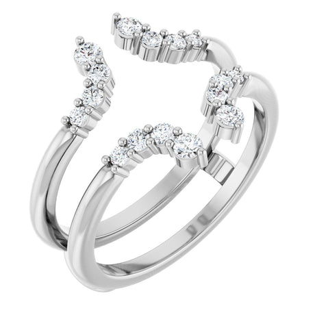 Platinum Round Lab-Grown Diamond Accented Ring Guard