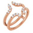 14K Gold Round Lab-Grown Diamond Accented Ring Guard – 2mm Stones - Rose Gold