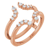 14K Gold Round Lab-Grown Diamond Accented Ring Guard – 2mm Stones - Rose Gold