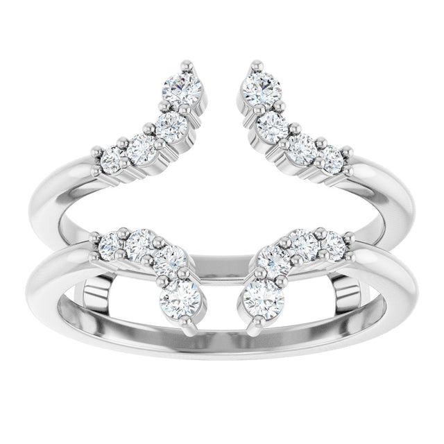 Platinum Round Lab-Grown Diamond Accented Ring Guard - view 3