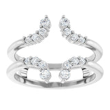 Platinum Round Natural Diamond Accented Ring Guard II - view 3