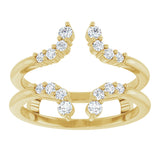 14K Gold Round Lab-Grown Diamond Accented Ring Guard – 2mm Stones - Yellow Gold - view 4