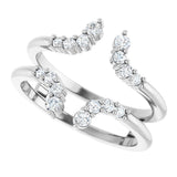 Platinum Round Natural Diamond Accented Ring Guard II - view 5