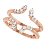 14K Gold Round Natural Diamond Accented Ring Guard II - Rose Gold - view 5