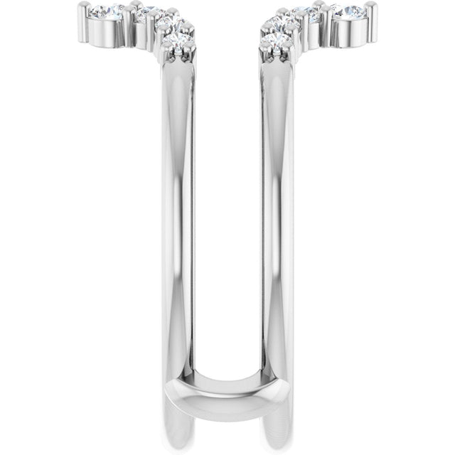 Platinum Round Lab-Grown Diamond Accented Ring Guard - view 4