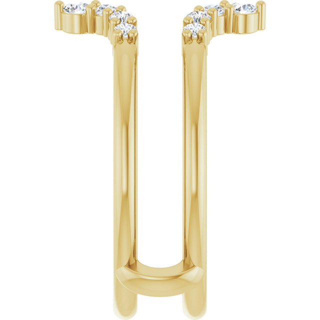 14K Gold Round Lab-Grown Diamond Accented Ring Guard – 2mm Stones - Yellow Gold - view 3