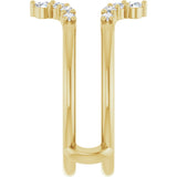 14K Gold Round Natural Diamond Accented Ring Guard II - Yellow Gold - view 4
